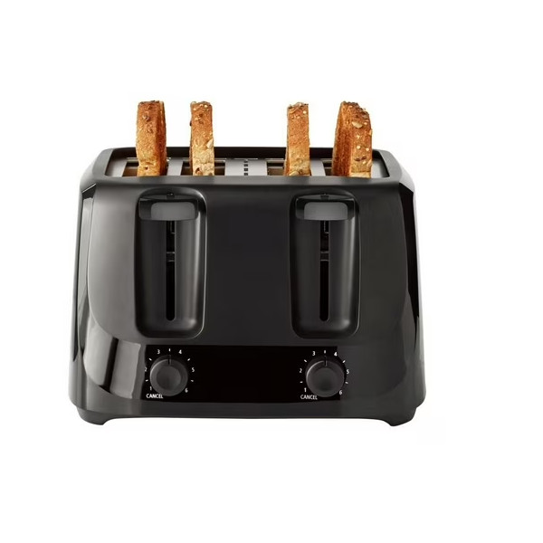 Mainstays 4-Slice Toaster 6 Shade Settings Removable Crumb Tray Kitchen Breakfas