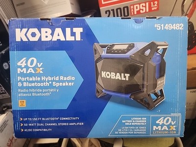 Kobalt 40V MAX Portable Hybrid Radio & Bluetooth Speaker Bare Tool KJR 1040-03