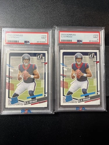 2- 2023 Donruss CJ Stroud Rated Rookie #339 Houston Texans Both PSA 9 RC