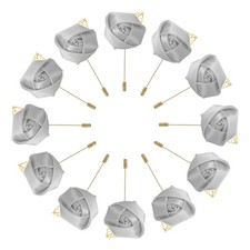 18 Pcs Groom Boutonnieres Rose Boutonnieres Pins Silver Grey