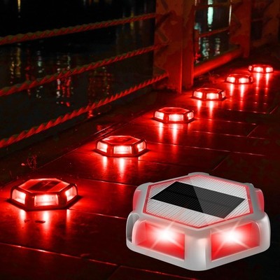 Solar Dock Lights Driveway Deck Lights - 12 Packs Waterproof Outdoor LED Alum...