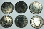 LOT OF SIX MIXED DATE BARBER HALF DOLLARS! HISTORIC COLLECTOR PIECES! NR #K2958