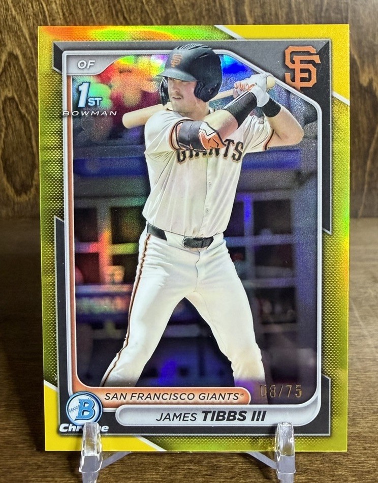 2024 Bowman Draft Chrome James Tibbs III 1st Yellow / 75 Giants 1st