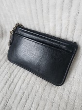 Vintage Coach Black Leather Mini Skinny Card Case Pouch Keychain 6902 READ