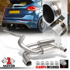 Dual Split Muffler Exit Catback Exhaust System For 16-18 Ford Focus Rs 2.3 Turbo