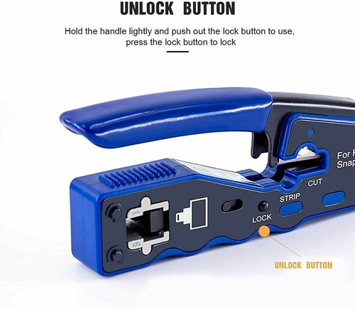 RJ45 EZ Pass Through PRO HD Crimping Tool Crimper CAT 5 5E 6 7 Connector LAN - 第 4/12 張圖片