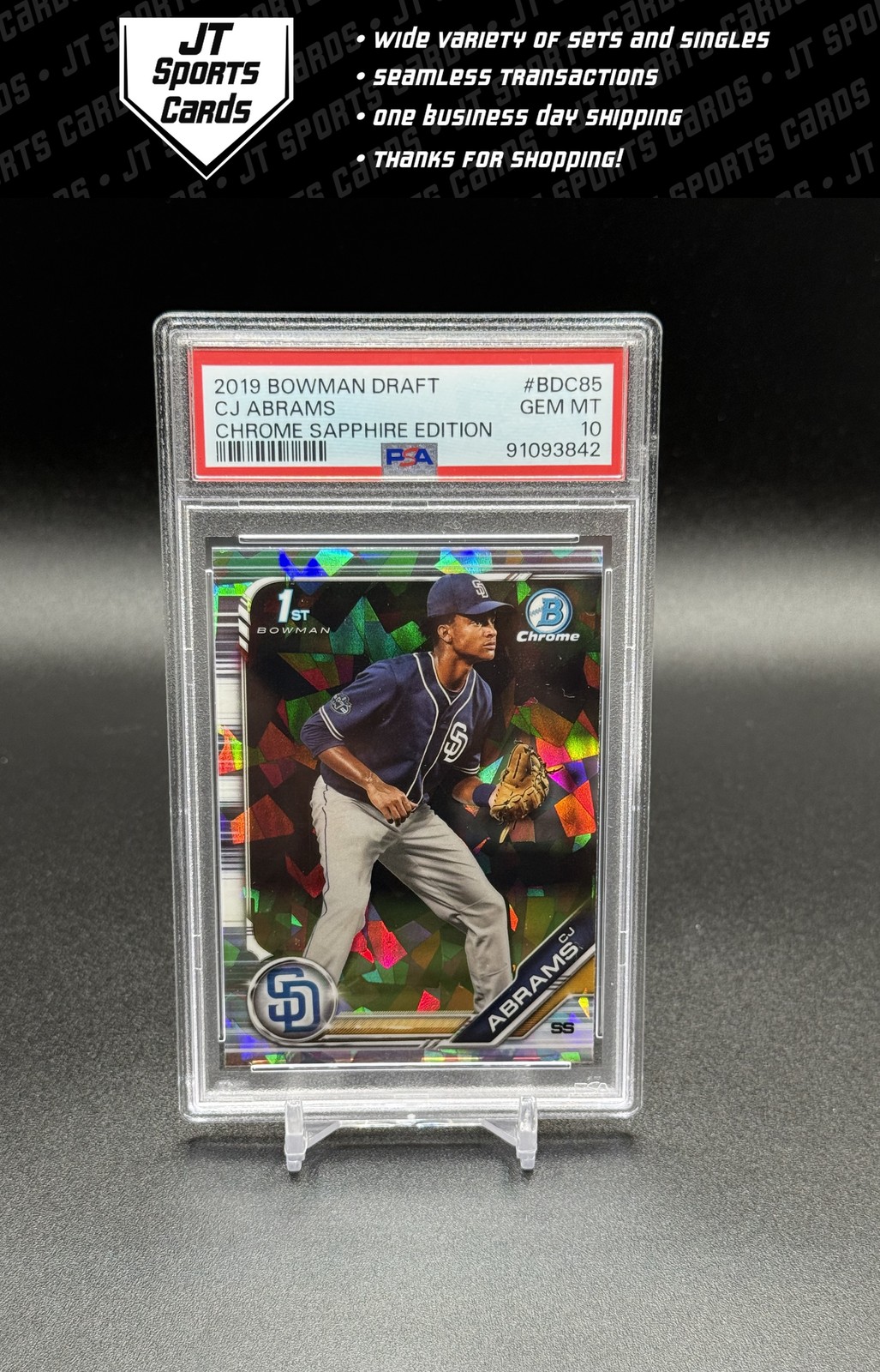 2019 Bowman Draft Sapphire CJ Abrams BDC-85 1st PSA 10 | Washington Nationals