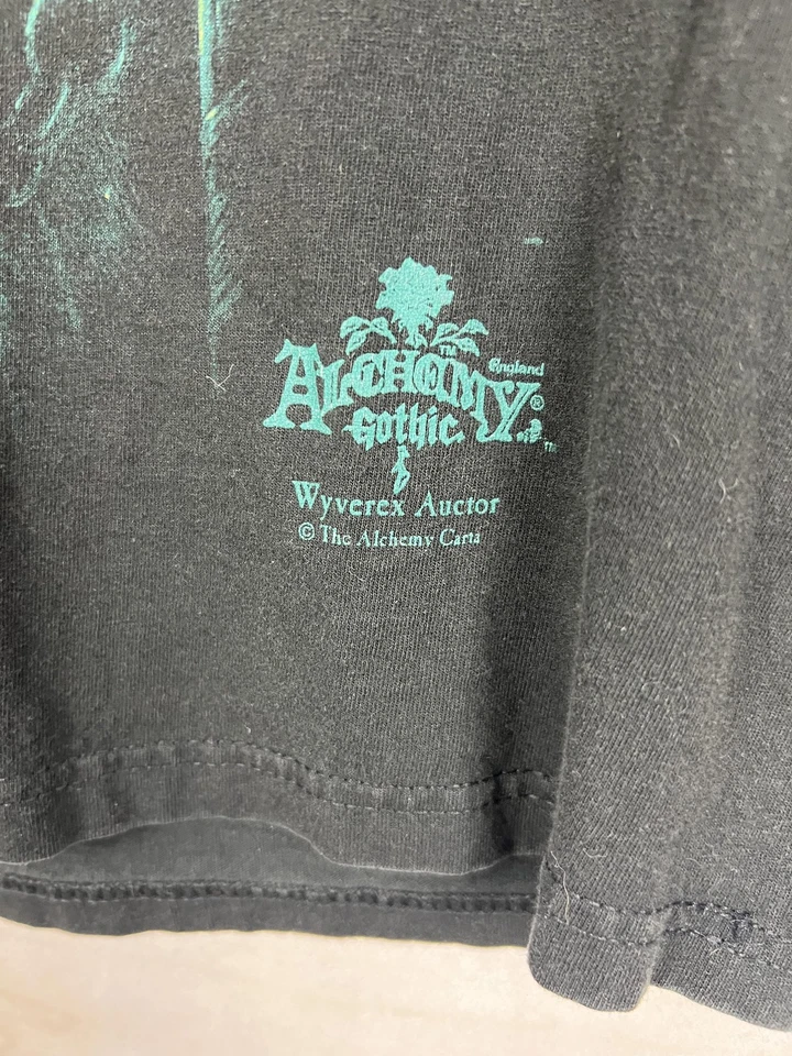 Camisa De Colección Alquimia Gótica Dragón Para Hombres Grande Wyverex Manga Larga Fantasía Años 90 Foto 3 de 4