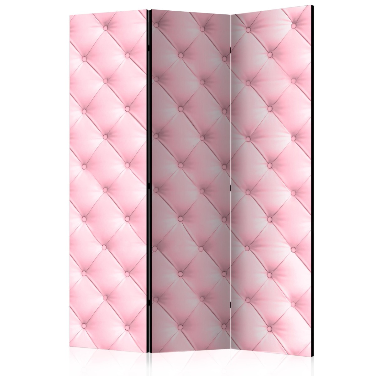 Paravent 3 volets Candy Marshmallow 135x172 cm en bois et toile rose