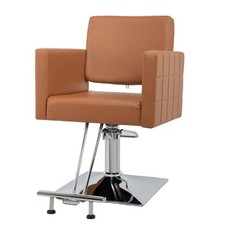 Professional Hydraulic Barber Chair for Salon, Heavy Duty Stylist Chair Brown