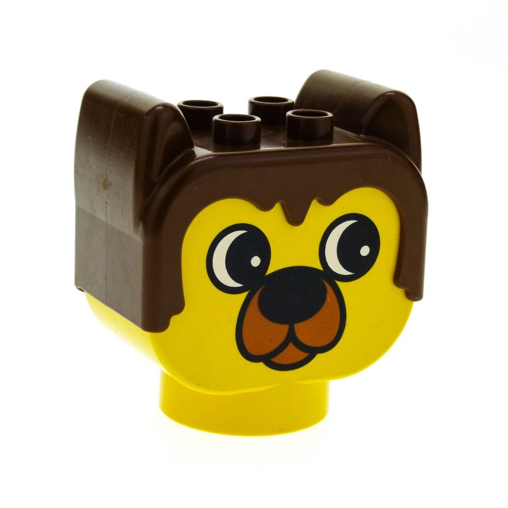 1x Lego Duplo Primo Baby Animal Head Bear Yellow Braun Bau Stone dupbarnaby1