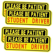 4 PCS Student Driver Magnet for Car, New Driver Magnet for Car, Black/Yellow