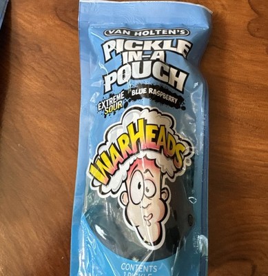 Van Holten's Jumbo WARHEADS Pickle Blue Raspberry Sour Dill Snack Single Pouch