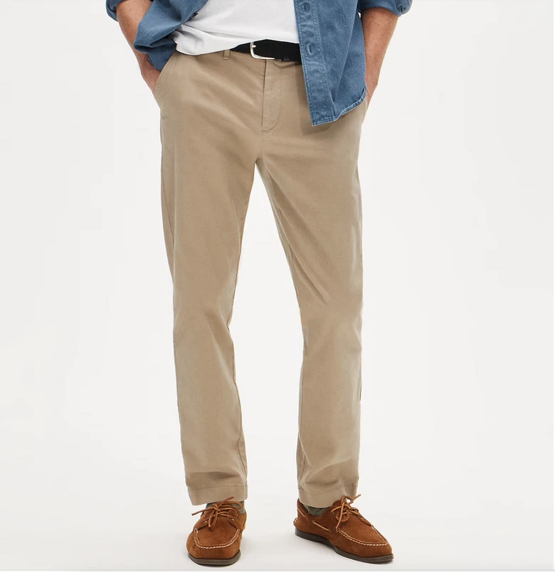 J. CREW MEN'S FLEX STRAIGHT LEG CHINO 30 X 32 NEW WITH TAGS CLASSIC TAN PANT