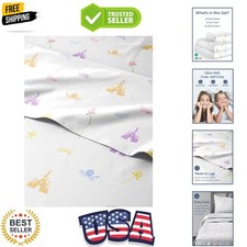 Kids Full Size Princess Bed Sheets - 4 Piece Kids Princess Sheet Set - Castle...