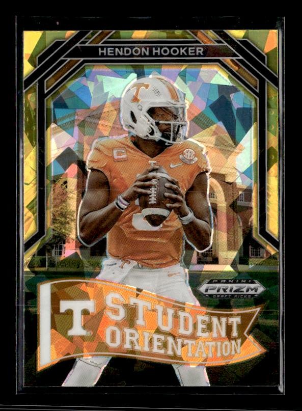 2023 Prizm Draft #SO-5 Hendon Hooker Rookie Student Orientation Gold Ice
