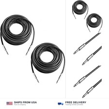 2Pcs 25ft 12AWG 1/4" TS Cable Heavy Duty Audio Amplifier Speaker Cord