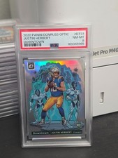 2020 Panini Donruss Optic Justin Herbert Downtown SSP RC #DT-31 Chargers PSA 8
