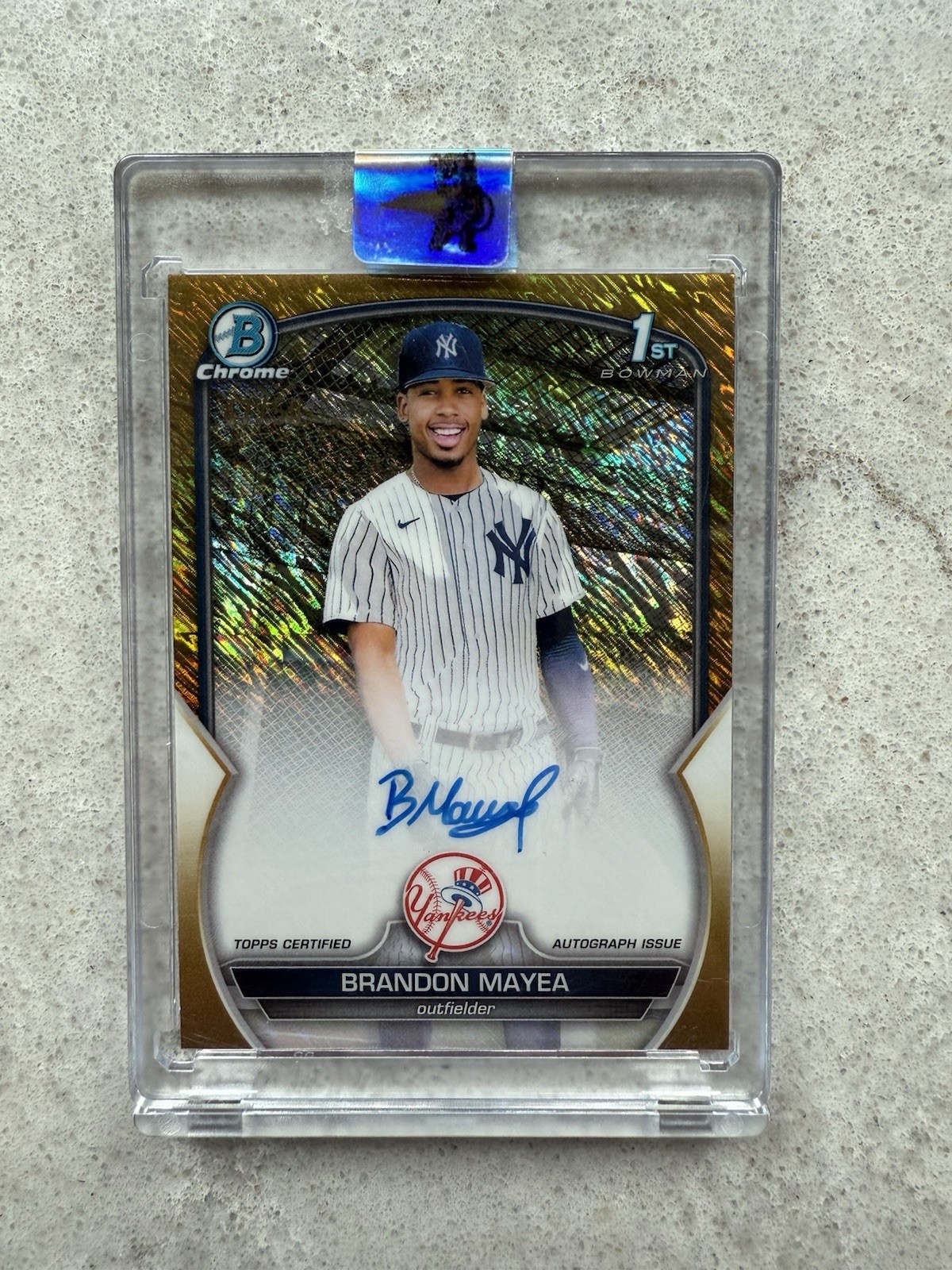2023 Bowman Chrome Brandon Mayea #CPA-BMA 1st Gold Shimmer Auto /50