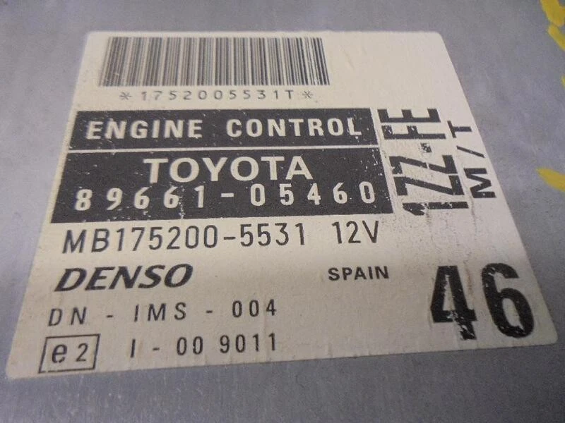 8966105460 centralina motore per TOYOTA AVENSIS BERLINA (T 22) 1.8 1997 4830537 - Immagine 4 di 4