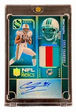 Chris Chambers 2025 Panini Silhouette NFL Relics Miami Dolphins Patch Auto /75