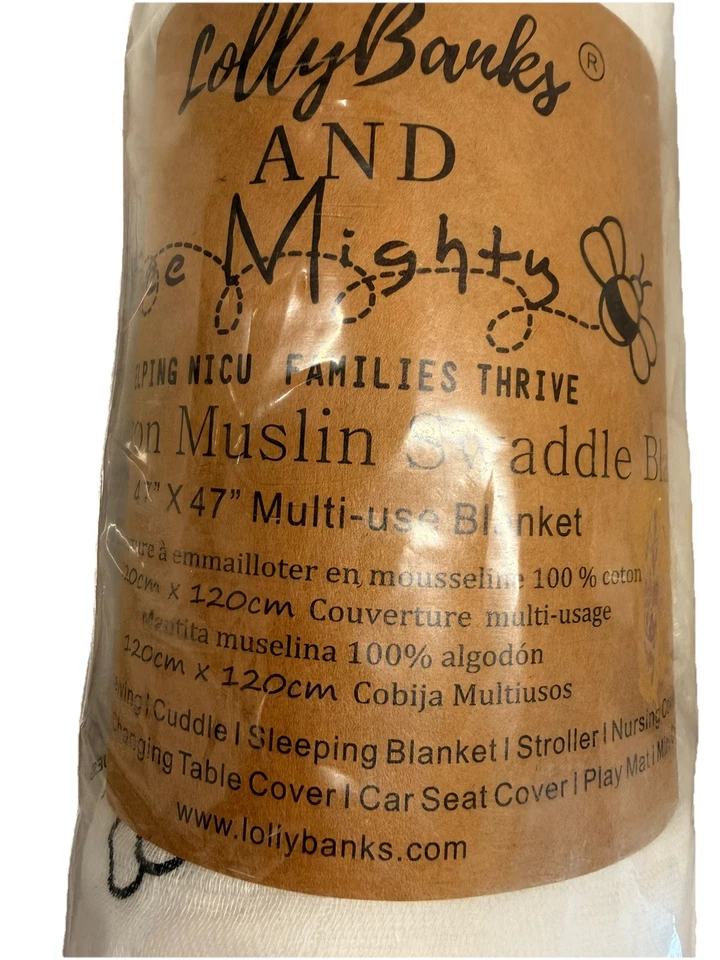 Manta de muselina de algodón para bebé niña Lolly Banks abejorros talla única nueva con etiquetas Foto 3 de 4
