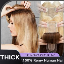 100 Armenian Remy Human Hair Topper Top Toupee Clip In Hairpiece Lace Wigs 18"