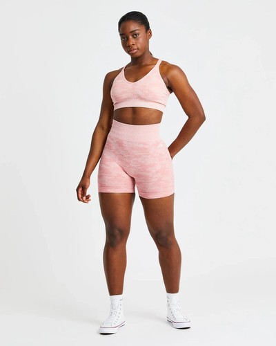 AYBL Womens Large Camo Seamless Sports Bra Gym Pink Size L LG - Picture 4 of 9