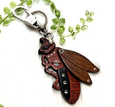 GUCCI Wood Bee Key Holder/Key Ring/Bag Charm Rare