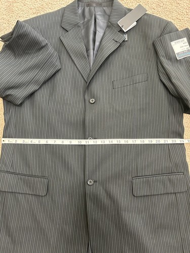NWT Ferrecci Uomo Super 150's Hand TailorItalian Black Stripe 2pc Suit 50L/W44L - Picture 17 of 24