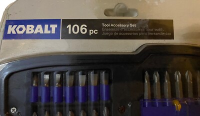 106 Pieces Kobalt Tool Accessory Kit Brand New. Newly Washed Still In Plastic