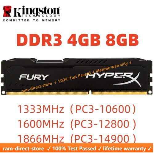 HyperX FURY DDR3 4GB 8GB 16GB 32GB 1333 1600 1866 Desktop RAM Memory DIMM 240pin HyperX FURY DDR3 4GB 8GB 16GB 32GB 1333 1600 1866 Desktop RAM Memory DIMM 240pin