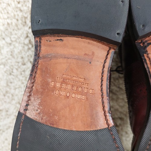 Brooks Brothers Wingtip Oxford Brogue Dress Shoes Mens 11.5 D, Goodyear Welted - Picture 8 of 15