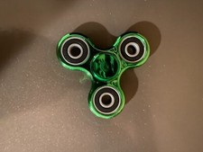 Glossy Metallic Tri Spinner Fidget Hand Figet Desk Toy Focus EDC ADHD  USA  GREEN