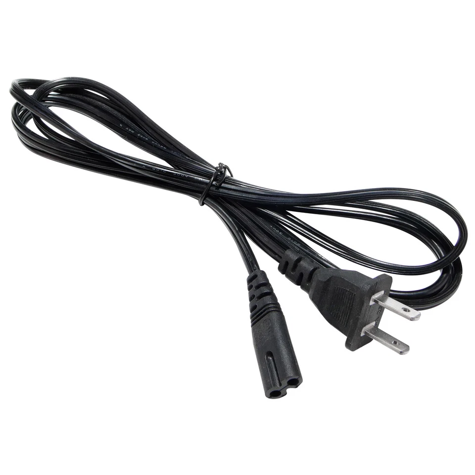 AC Power Cord 2 Prong Cable for PS 5 4 3 2 Slim XBOX PC Laptop PSV Monitor TV - Image 2 of 4