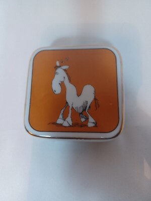 Kersten Bros Ceramic Trinket Box The Inside Story Enesco 1977 Horse Love