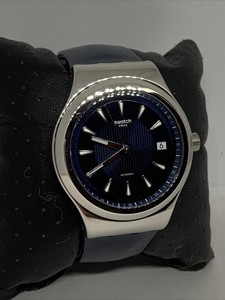 Swatch Sistem Lake YIS420 Men's Blue Leather Analog Dial Automatic Watch  bl105 7610522787803 | eBay