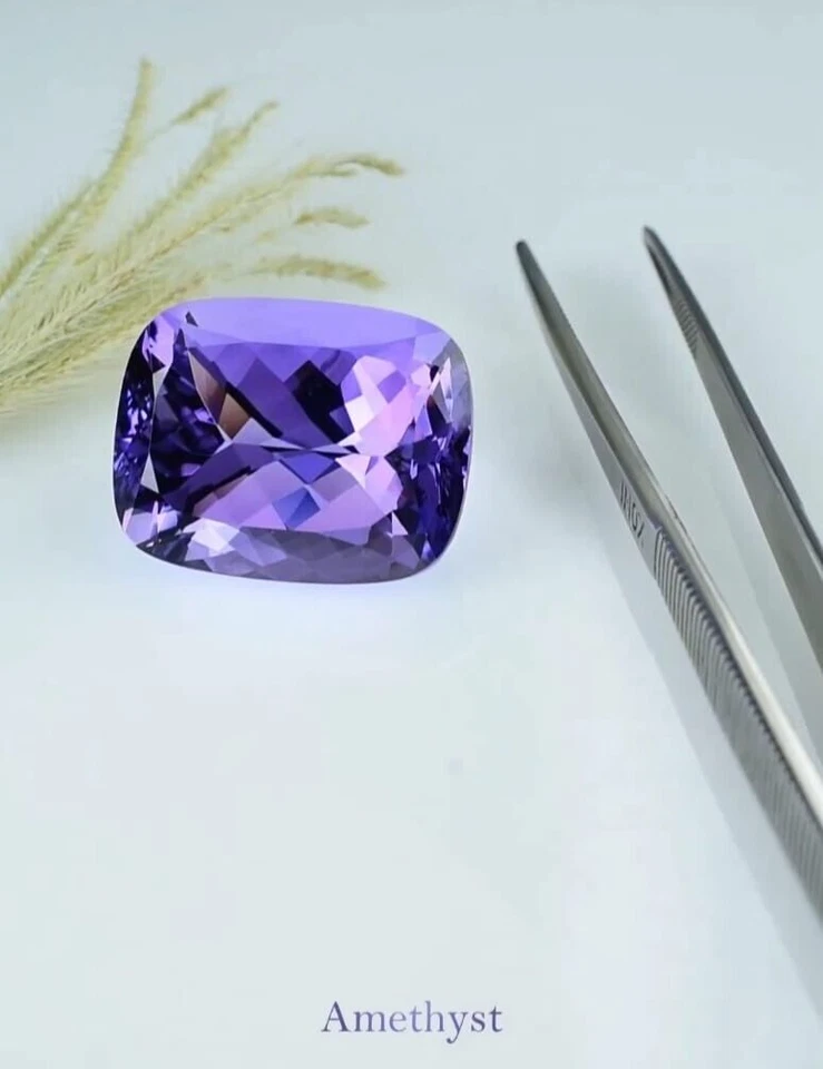 Piedra preciosa corte cojín 6 quilates VVS1 amatista natural 10x12 m calidad superior para joyería Foto 3 de 4