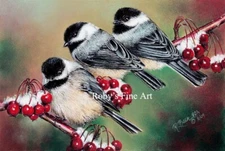 Limited Edition Black-capped Chickadee Print By Wildlife Artist Roby Baer PSA