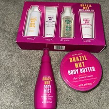 6 Piece Lot Trader Joe's Brazil Nut Body Butter X2 Body Mist X2 , Scrub Wash