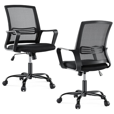 Desk Chair - Office Chair Computer Chair with Wheels Ergonomic Office Chair w...