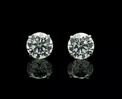 2 kt Rundschliff VVS1/D Lab Created Solitär Ohrstecker 14 K Weißgold 7 mm