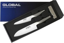 Global GST-B 46 Coltelli e Affilacoltelli Santoku Petti Set 3 Pezzi Made In Japan