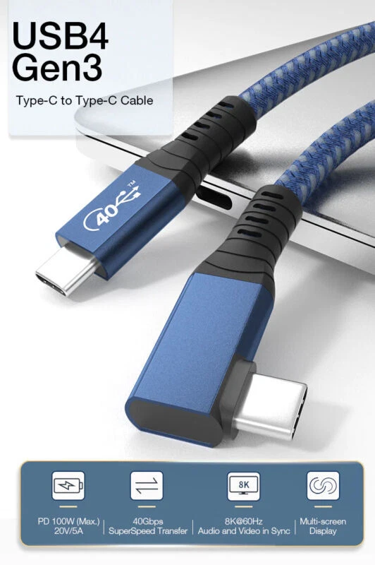 Wonderwires USB-C Male to Male 100W PD Cable USB4 40Gbps 5A 8K 1m - Image 4 of 4