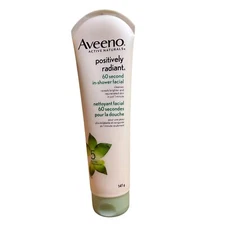 Aveeno Positively Radiant 60 Second In Shower Facial AHA Exfoliate Cleanser 5 oz