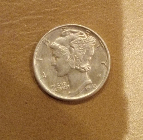 1943 Silver Mercury Dime AU Condition Great Coin Good Condition Type Coin