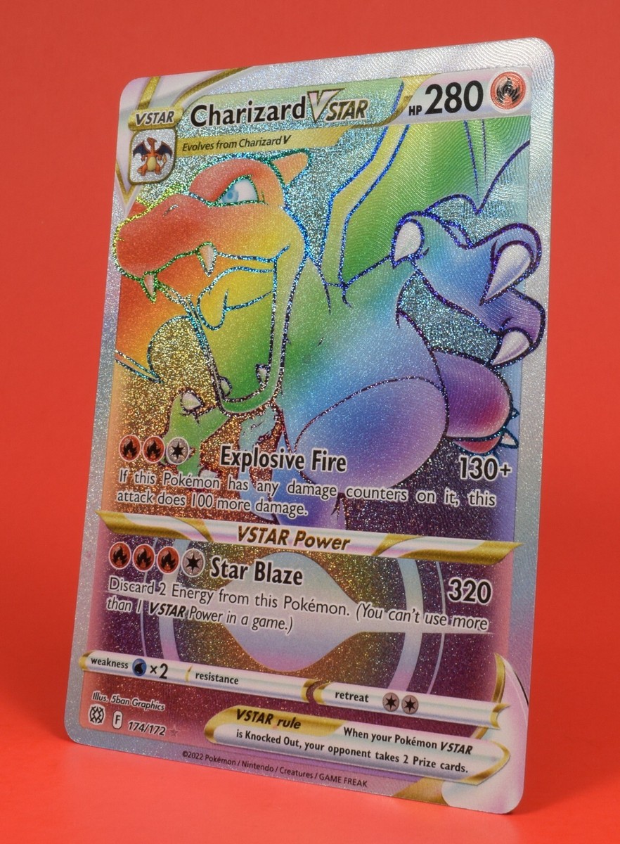 Pokemon TCG English Card Brilliant Stars Charizard VStar Rainbow Rare  174/172 | eBay