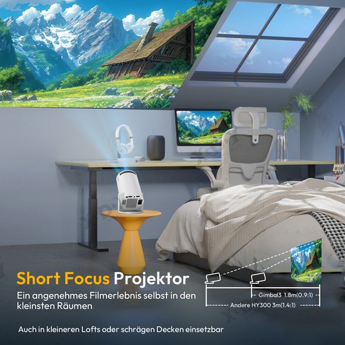 Projecteur portable Full HD 1080P projecteur 10000LM WiFi Bluetooth home cinéma 4K vidéo - Photo 5/37