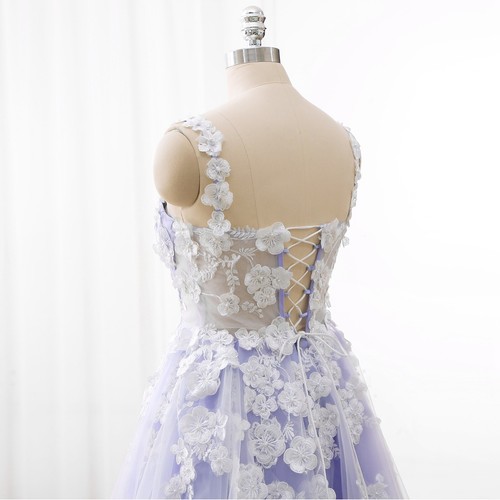 2025 Bohemian Lila Ivory 3D Flowers Wedding Dress Bridal Gown Custom made Corset - Picture 9 of 12