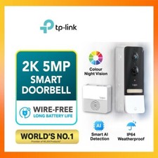 TP-Link Tapo D230S1 2K 5MP Doorbell Wifi IP64 Color Night Vision FREE SHIPPING